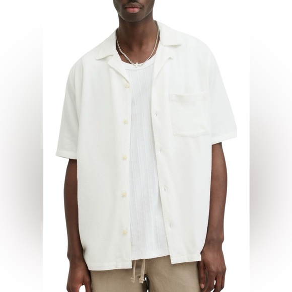 ALL SAINTS CUDI Men's White Short Sleeve Shirt - Picture 1 of 6